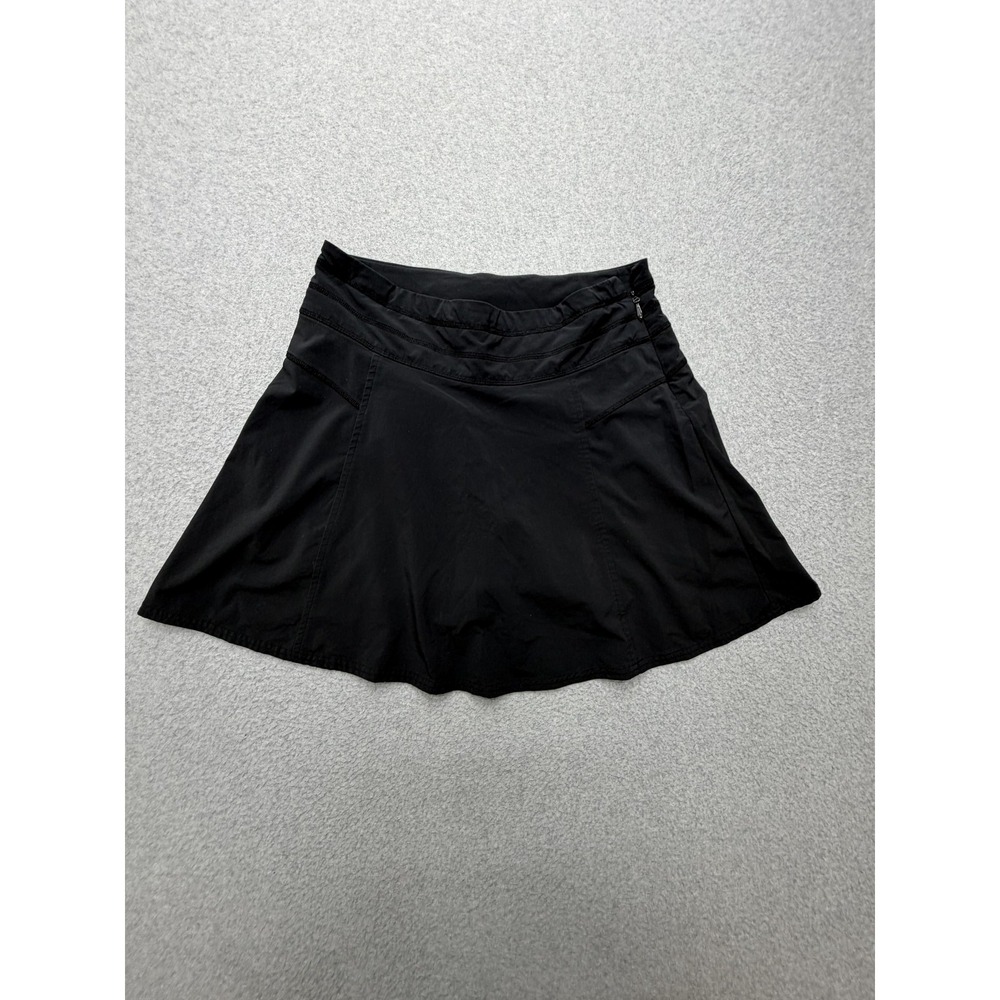 Athleta Skort Womens 4 Black Athletic Lined Stretch Zip Pocket Tennis Running